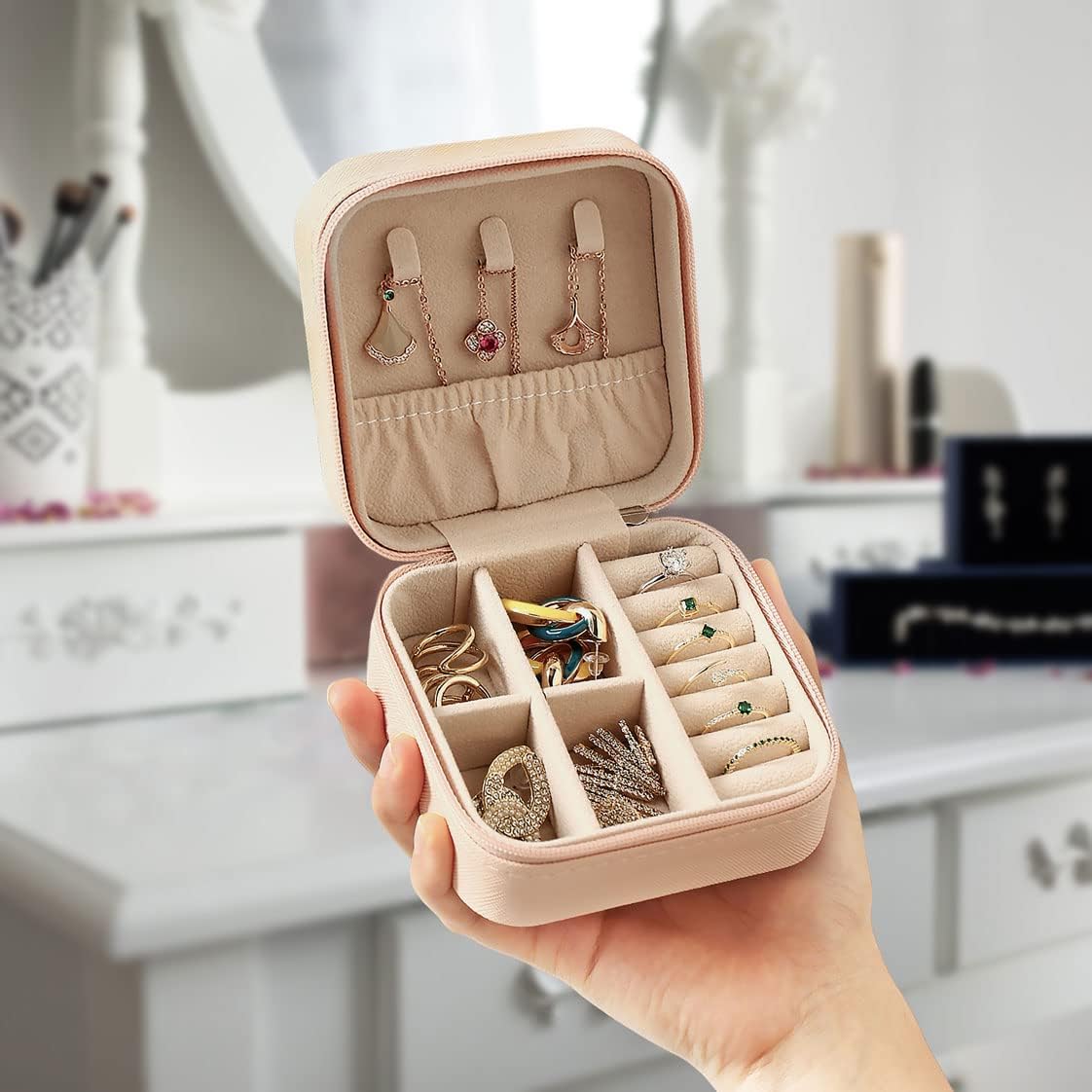 Mini portable multi-layer jewelry organizer box - Image 2