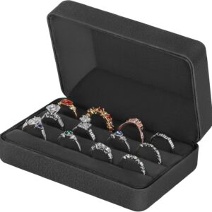 Flocked multi-compartment ring organizer box