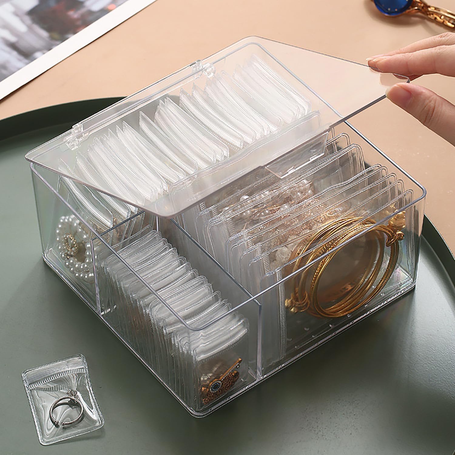 Four-in-one transparent jewelry organizer set - Image 2