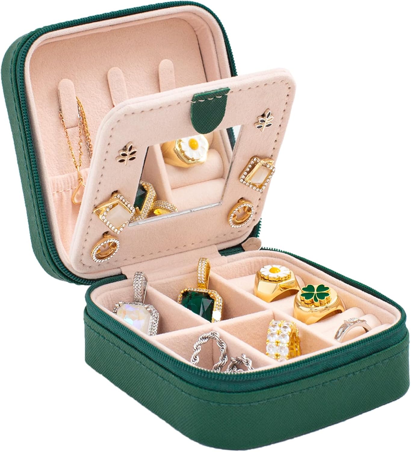 Travel jewelry organizer box (with mirror) - Image 2