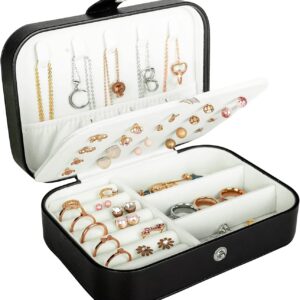 Double-layer portable jewelry organizer box