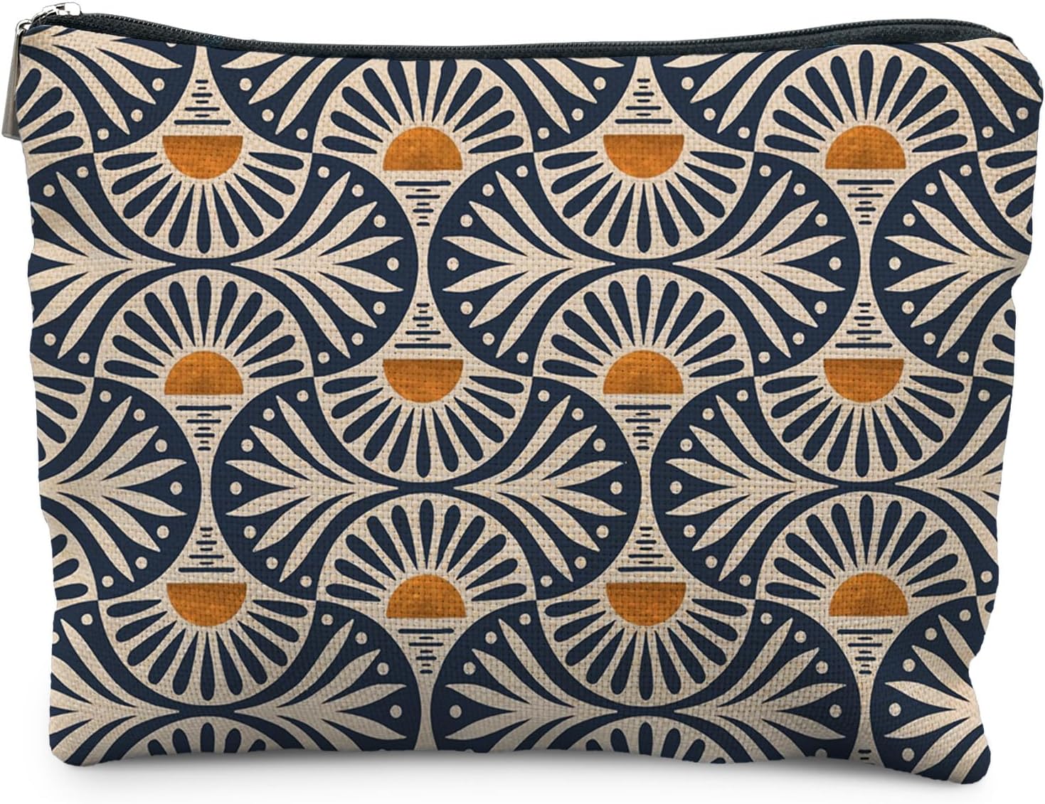 Sunset leaf print decorative makeup bag
