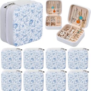 Blue and white floral wedding favor jewelry box