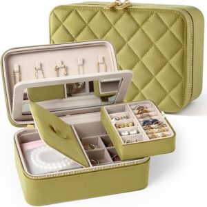 Travel jewelry box with large mirror