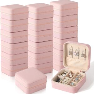 Travel jewelry organizer box with mirror